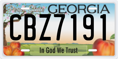 GA license plate CBZ7191