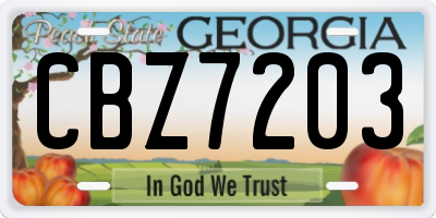 GA license plate CBZ7203