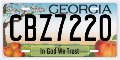 GA license plate CBZ7220