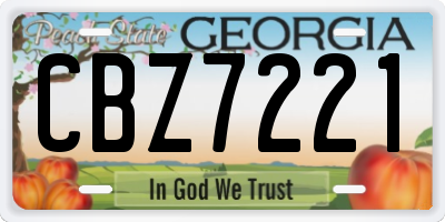 GA license plate CBZ7221