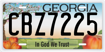 GA license plate CBZ7225