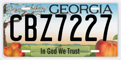 GA license plate CBZ7227