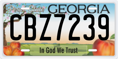 GA license plate CBZ7239