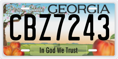 GA license plate CBZ7243