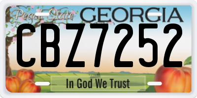 GA license plate CBZ7252