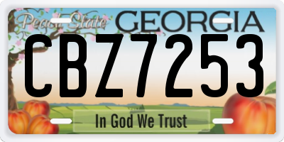 GA license plate CBZ7253