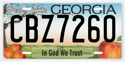 GA license plate CBZ7260