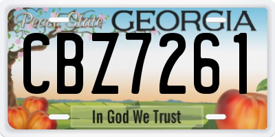 GA license plate CBZ7261