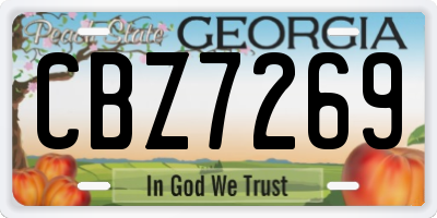 GA license plate CBZ7269