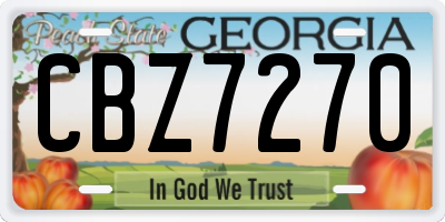 GA license plate CBZ7270