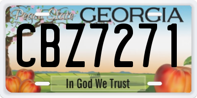 GA license plate CBZ7271