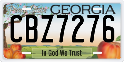 GA license plate CBZ7276