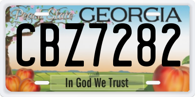 GA license plate CBZ7282