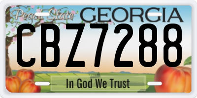 GA license plate CBZ7288