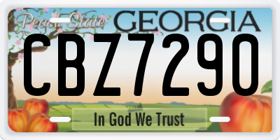 GA license plate CBZ7290