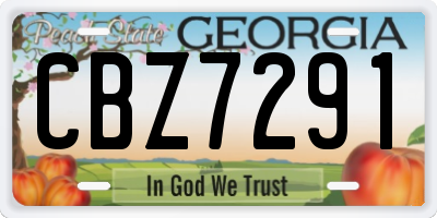 GA license plate CBZ7291