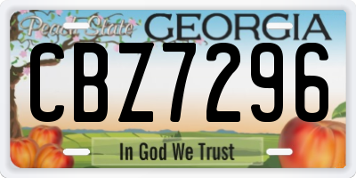 GA license plate CBZ7296
