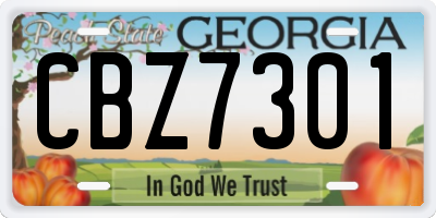GA license plate CBZ7301