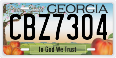 GA license plate CBZ7304