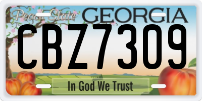 GA license plate CBZ7309