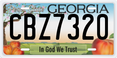 GA license plate CBZ7320