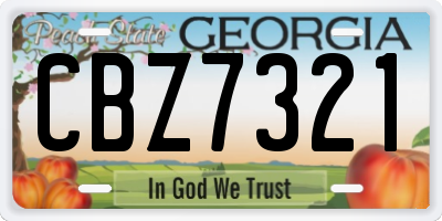 GA license plate CBZ7321