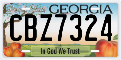 GA license plate CBZ7324