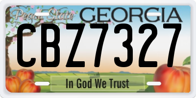 GA license plate CBZ7327