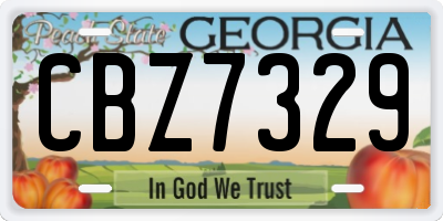 GA license plate CBZ7329
