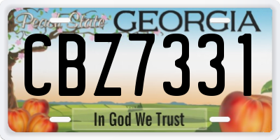 GA license plate CBZ7331