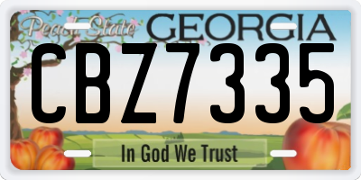 GA license plate CBZ7335