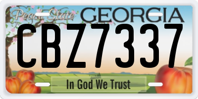 GA license plate CBZ7337