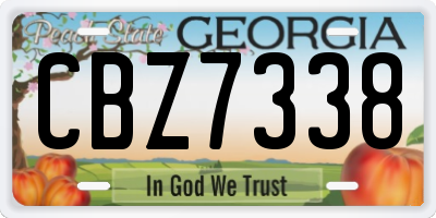 GA license plate CBZ7338