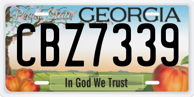 GA license plate CBZ7339