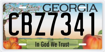 GA license plate CBZ7341