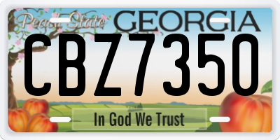 GA license plate CBZ7350