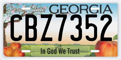 GA license plate CBZ7352