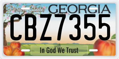 GA license plate CBZ7355