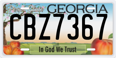 GA license plate CBZ7367