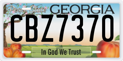 GA license plate CBZ7370