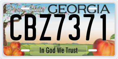 GA license plate CBZ7371