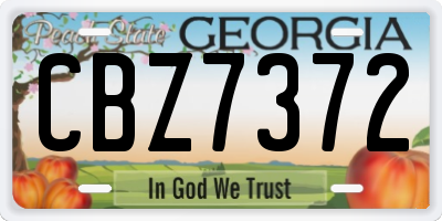 GA license plate CBZ7372