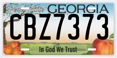 GA license plate CBZ7373