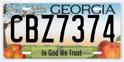 GA license plate CBZ7374
