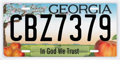 GA license plate CBZ7379