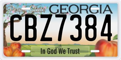 GA license plate CBZ7384