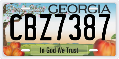 GA license plate CBZ7387
