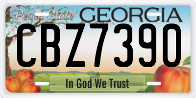 GA license plate CBZ7390