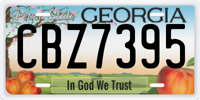 GA license plate CBZ7395