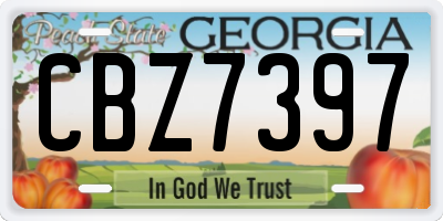 GA license plate CBZ7397